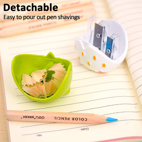 4pcs Cute Owl Pencil Sharpener with Dual Holes, Cartoon Animal Plastic Colored Cat Manual Handheld Small Compact Sharpeners for Student Kids Schoo...