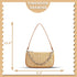 Straw Bag, Beach Bag, Hand-Woven Soft Handbag Underarm Bag With Decorative Chain, Bohemian Summer Bag Suitable for Vacation Travel Daily(Khaki)...