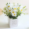 AIFUSI Artificial Flowers, Faux Flowers in Vase Small White Daisy Decor Mini Silky Artificial Daisies Fake Plant Flower Decor for Home Decor Indoo...