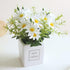AIFUSI Artificial Flowers, Faux Flowers in Vase Small White Daisy Decor Mini Silky Artificial Daisies Fake Plant Flower Decor for Home Decor Indoo...