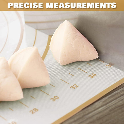 Large Silicone Pastry Mat Extra Thick Non Stick Baking Mat with Measurement Fondant Mat, Counter Mat, Dough Rolling Mat, Oven Liner, Pie Crust Mat...