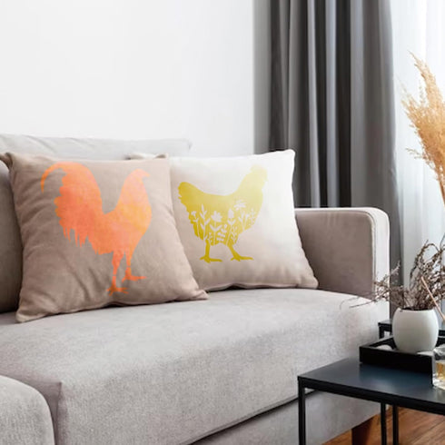 Chicken Stencils for Painting on Wood, Wildflower Rooster Stencils for Crafts Reusable Wood Burning Drawing Art Animal Paint Stencils and Patterns...