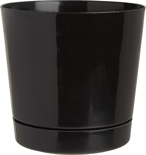 Novelty Majestic Full Depth Round Cylinder Pot, Glossy Black, 8-Inch (10088)...