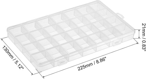 PATIKIL 28 Grids Jewelry Organizer Box, 3 Pack 21mm Clear Plastic Jewelry Boxes Storage Container for Beads Crafts DIY Earrings Pendants Rings, St...