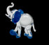 Garden Deco Glow in The Dark Blue Elephant Kick Football Hand Blown Art Glass Figurine Ornament Sculpture...