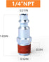 GASHER 1/4-Inch NPT Male Industrial Air Plug, Pneumatic Plugs 300PSI (10-Pack)...