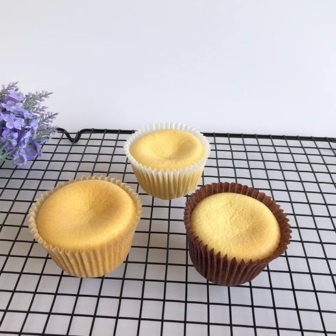 Natural White Coffee Brown Cupcake Liners Standard Greaseproof Paper Baking Cups, 150-Count...