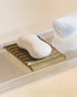 Soap Dish for Countertop with Self Drain, Ceramic Bar Soap Holder for Sink, Japanese Soap Saver for Shower, with Self Drain, Lift Soap Keep Dry, Y...
