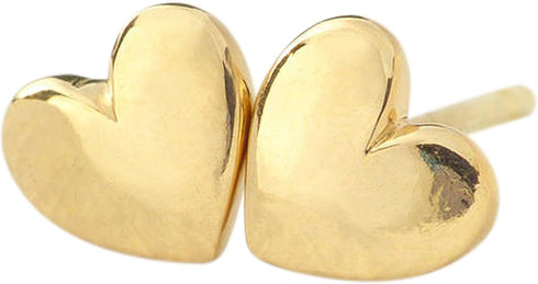 Lifetime Jewelry Heart Stud Earrings 24k Gold Plated - Safe for Sensitive Ears - Women or Men...