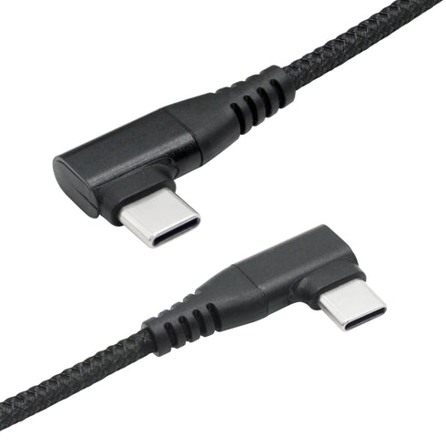 Right Angle USB C to USB C Cable 1M/3FT, 90 Degree 60W PD Type C Fast Charging & Data Transmission Nylon Braided Cable, for Type C Devices Laptop/...