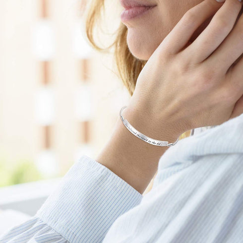 Sterling Silver Engraved Inspirational Adjustable Bracelet Graduation Gift for Her, Women Bracelets...