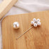 Faux Pearls Flower Lapel Stick Brooch Pin for Women Girls Crystal Cubic Zirconia Floral Pins Scarves Hat Suit Cardigan Tuxedo Tie Corsage Brooches...