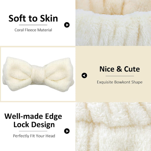 6 PCS Spa Headband with Wrist Washband Face Wash Set, Makeup Headband and Wristband Towel Scrunchies for Washing Face, Skincare Headband Sleepover...