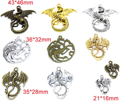 ALIMITOPIA Flying Dragon Charm Demon Fire Dragon Totem DIY Jewelry Making Charm Pendant for Handmade Necklace Bracelet Accessaries(20pcs)...