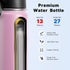 koodee 12 oz Stainless Steel Water Bottle, Double Wall Vacuum Insulated Wide Mouth Flask with Wide Handle Straw Lid (Light Pink)...