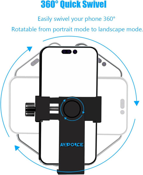 Cell Phone Tripod Mount Holder, Smartphone Tripod Cell Phone Holder Mount Adapter Clip, Digtal Camera Bracket Selfie Lens Monopod Adjustable Ring ...