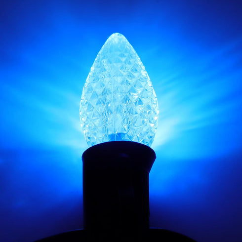 C7 LED Christmas Light Bulbs - 25 Pack C7 LED Bulbs Blue - 0.5W for Outdoor String Lights, Holiday Decoration...