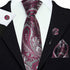 Paisley Ties For Men – Tie Set With Pocket Square Cufflinks & Flower Brooch Pin For Mens (APN1) (Pack of 4)...