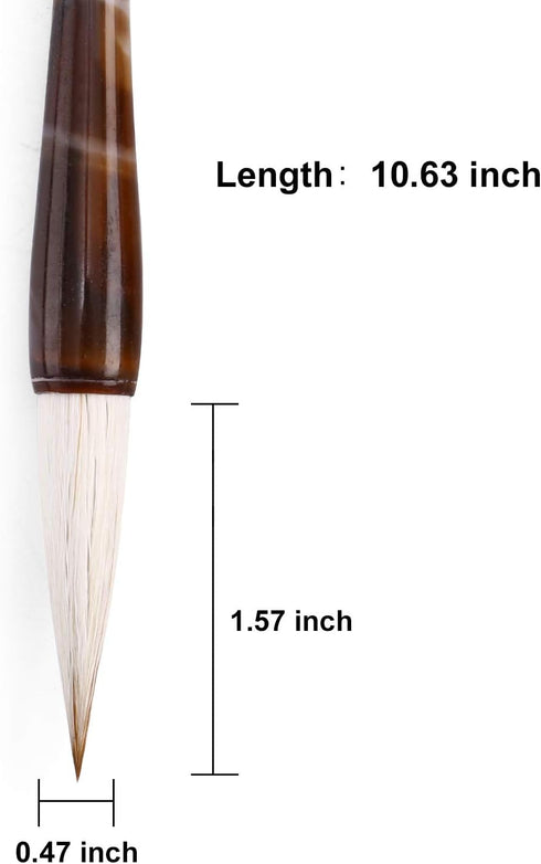 MEGREZ Chinese Calligraphy Brush Kanji Japanese Art Sumi Writing Painting Drawing Practicing Brush for Students and Beginners, Wolf Sheep Mix Brus...