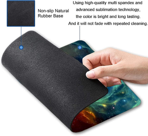 Mouse Pad, Galaxy Mouse Pad, Square Waterproof Mouse Pad Non-Slip Rubber Base MousePads for Office Laptop, 9.5"x7.9"x0.12" Inch(Cool Galaxy)...