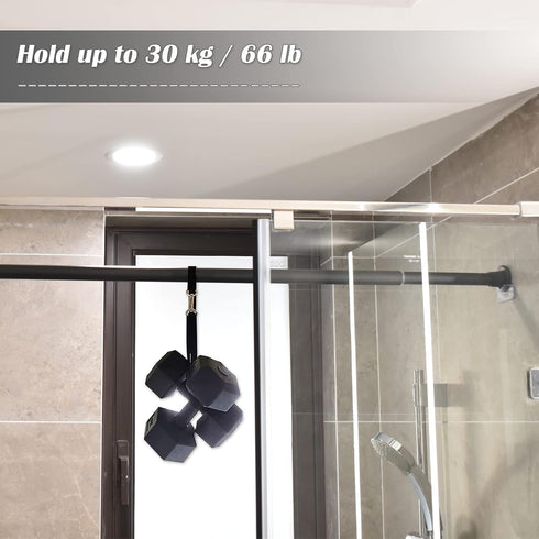 Adhesive Shower Curtain Rod Holder, 4 Pcs Tension Rod Holders, No Drilling | Invisible Rod Retainer, Transparent Wall Mount Holder for Shower Curt...