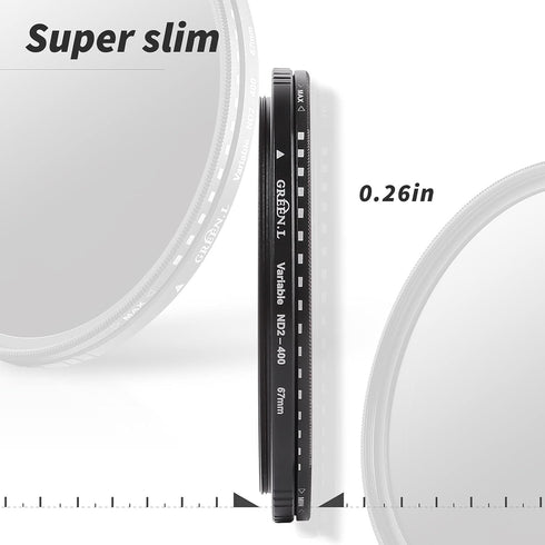 82mm Variable ND Filter, Ultra Slim ND2 to ND400 (1-9 Stops) Adjustable Neutral Density Filter for Camera Lens...