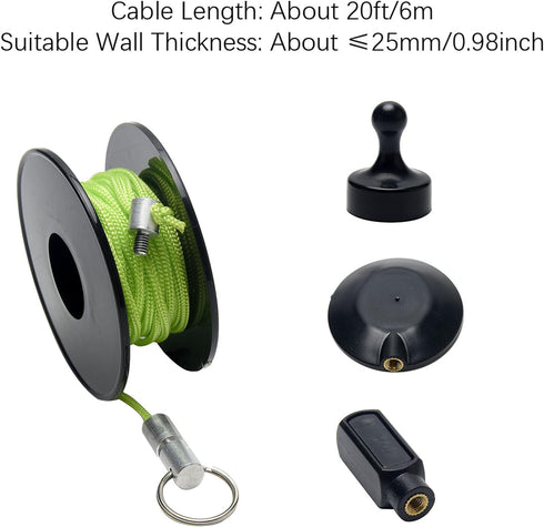 Wiremag Puller, Magnetic Wire Pulling System, Wire Routing Magnet Tool Kit with Handle, Wall Electrical Cable Navigation System for Indoor and Off...