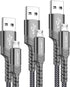 JSAUX Micro USB Charger Cable, (3-Pack 3.3ft+6.6ft+10ft) Android Charger Micro USB to USB A Nylon Braided Cord Compatible with Samsung Galaxy S6 S...