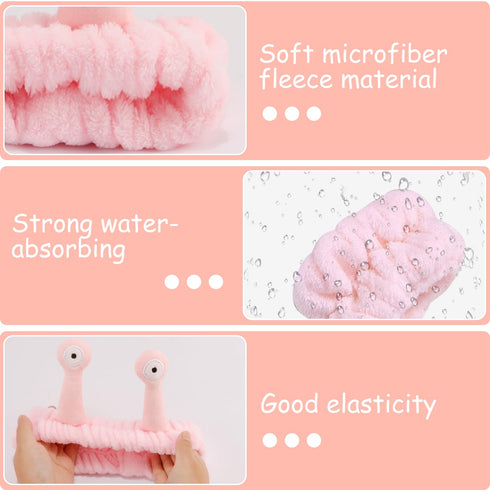 9 Pcs Skincare Headbands Snail Spa Headband and Wristband Set Alien Headband Pink Face Wash Wristbands Cute Makeup Headband Hair Band for Washing ...
