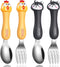 Toddler Utensils, 4 PCS Travel Cutlery Set Baby, Kids Spoon And Fork Self-Feeding, Carrot Child Flatware Sets, Stainless Steel Fun Baby Silverware...