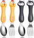 Toddler Utensils, 4 PCS Travel Cutlery Set Baby, Kids Spoon And Fork Self-Feeding, Carrot Child Flatware Sets, Stainless Steel Fun Baby Silverware...