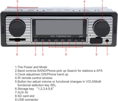 12V Bluetooth Car Radio MP3 Player Vehicle Stereo Audio Support FM / USB / SD / AUX with Remote Control...