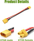 XT60 Female to XT30 Male(2pcs) and XT60 Male to XT30 Female(2pcs) Connector Adapter with 16awg 5cm Silicone Wire for RC FPV Drone Car Lipo NiMH Ba...