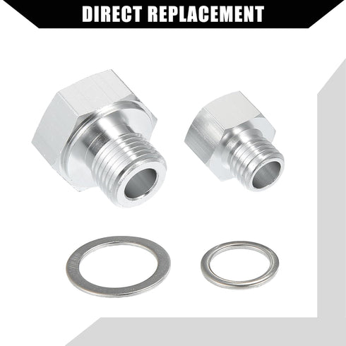 Oil Pressure Coolant Adapter Fitting Sensor Adapter for LS Series Engine/Front/Oil Pressure Sensor Adapter/Durable / 1 Set/Silver Tone...