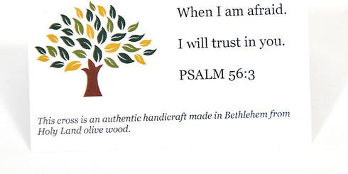 6 Olive Wood Holding Cross Comes with Velvet Bag & Certificate...