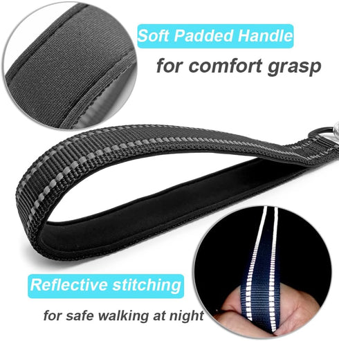 4/6FT Cable Slip Lead Dog Leash, Chew Proof Steel Wire Dog Leash with Reflective Soft Nylon Handle for Teething Puppies Small Medium Dogs Training...