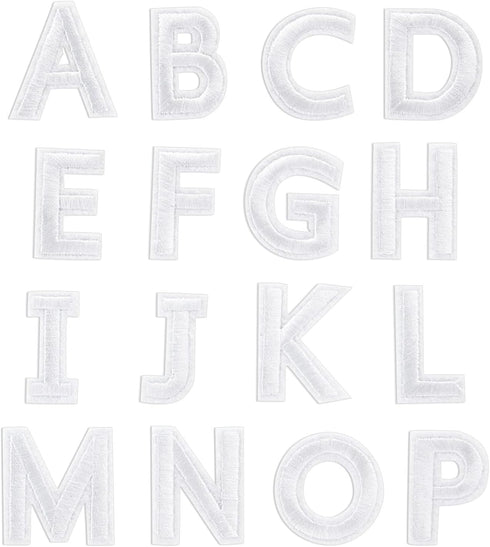 82 Piece Embroidered Iron on Letter Patches and Numbers for Clothing, Backpacks, Sew On Appliques, Arts and Crafts (White, 1 in)...