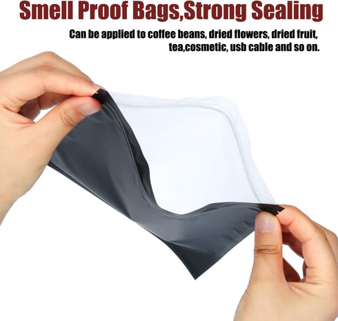 Blulu 100 Pieces Resealable Foil Proof Bags Scent Proof Flat Pouch Clear Smell Sealable Packing Bags Iridescent for Food Storage Snack Jewelry(7 x...