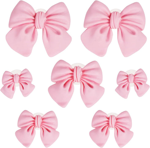 Bow Shoe Charms, 8 Pcs Coquette Bow Shoe Charms Shoe Decoration Charms for Women, Teens, and Kids, Pink...