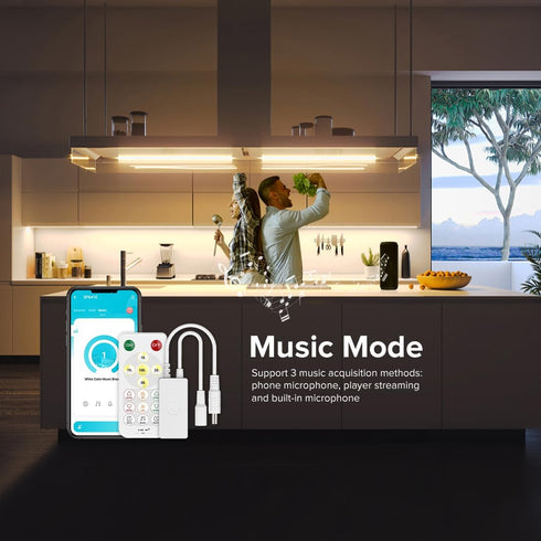 SEZO SP641E Single Color Music Bluetooth PWM LED Controller Dynamic Effects Group Control for 5630 5730 5050 2835 FCOB LED Strip Work with RF Remo...