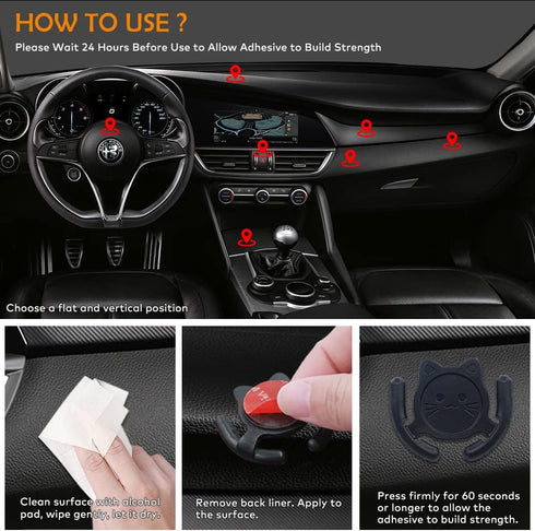 Multi-Surface Holder Car Mount 2 Pack Compatible for Popsocket Holder Grips Hand-Free Device Support Accessories Home Office Desk Wall Mount Cute ...