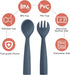 haakaa Toddler Forks and Spoons with Travel Safe Case,Self Feeding Toddler Utensils,Easy Grip Bendy Food-Grade Silicone,Bluestone,12m+...