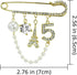 Vintage Crown Number 5 Lapel Pins and Brooches for Women Rhinestone Jewelry with Simulated Pearl...