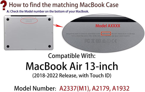 UESWILL 2022 2021 MacBook Air 13 inch Case A2337 M1 A2179 A1932, Hard Shell Case Cover Compatible with MacBook Air 13 inch with Retina Display & T...