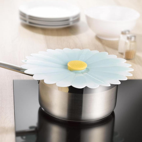 Charles Viancin - Daisy Silicone Lid for Food Storage and Cooking - 8''/20cm - Airtight Seal on Any Smooth Rim Surface - BPA-Free - Oven, Microwav...