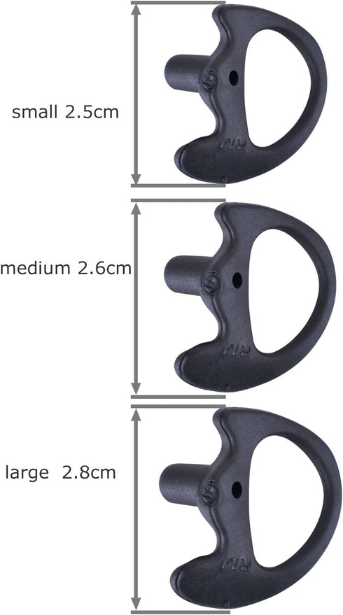 Two Way Radio Ear Mold Replacement Soft Silicone Ear Insert Earmold for Acoustic Coil Tube Earpiece (Black, 2 pair small)...