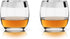 Viski Irving Chrome Rim Crystal Lowball Tumblers Set of 2 - Premium Crystal Clear Cocktail Glass Gold Rimmed Glassware, Stylish Lowball Whiskey Gl...