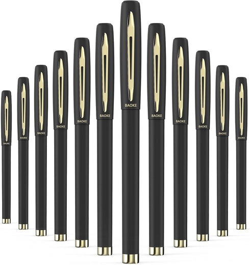 Comfortable Non-Slip Grip Gel Pens, 0.7mm, 12-Pack - Moisture-Resistant, Smooth Ink, Ideal for Stationery, Note-Taking, Journaling - Stylish Fount...