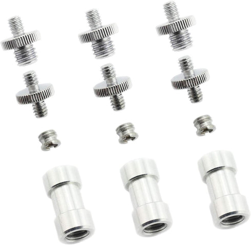 Maxmoral 3 Sets 1/4 Inch to 3/8 Inch Threaded Screw Mount Adapter Set for Camera Tripod Monopod DSLR Camera Flash Trigger - Female to Female Adapt...