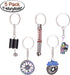 FEBRYTOLD 5 Pcs Car Parts Model Key Chains - Colorful Turbo, Black Manual Gearbox, Tire Rim, Blue Brake Rotor, Red Spring Shock-absorber Keychains...
